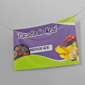 Faixa 440g Lona 440g Tamanhos Variados 4x0 Impressão Ecosolvente Bastão nas Laterais 